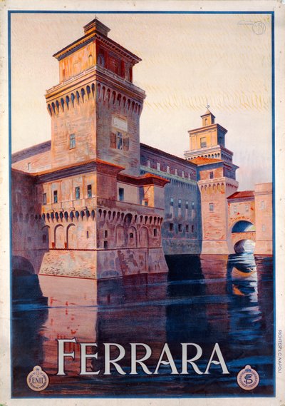 Poster advertising Ferrara, 1928 by Mario Borgoni
